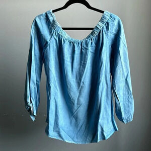 Style Envy Off the Shoulder Shirt | Chambray Shirt | Off the Shoulder |